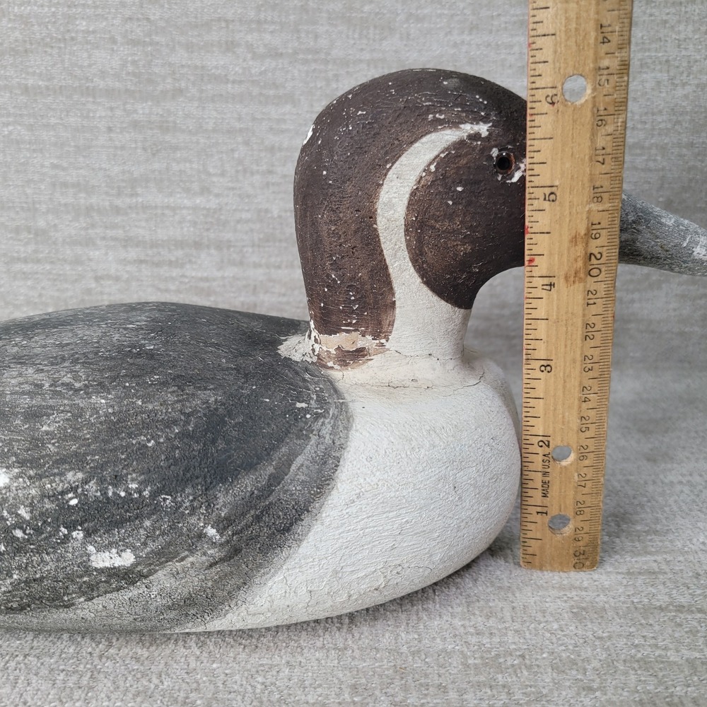 VTG RAM 80 Duck Decoy Richard Morgan Hand Carved Wooden Folk Art Painted Bird - Picture 14 of 16